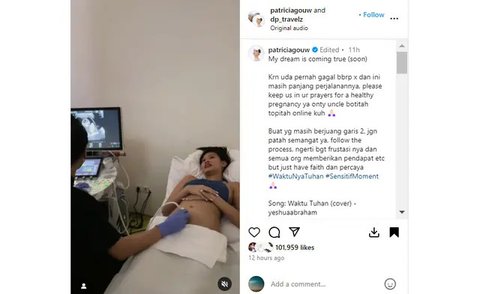 Patricia Gouw melahirkan anak pertama berjenis kelamin perempuan. (Dok. Instagram @patriciagouw).
