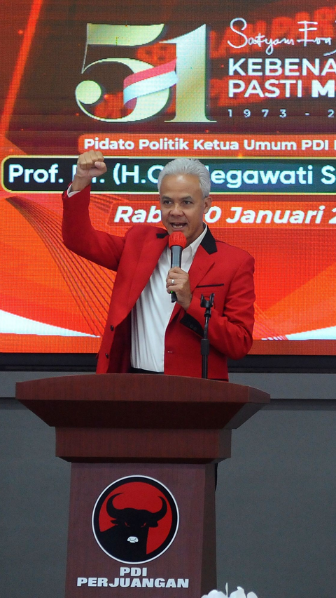 Pidato Ganjar Depan Megawati di HUT PDIP: Rakyat Tak Pernah Takut!