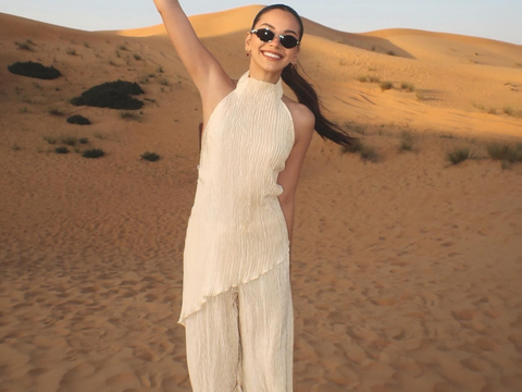 Potret Alyssa Daguise Mantan Pacar Al Ghazali Pose di Gurun Pasir Dubai, Netizen 'Cantiknya Mahal Bikin Insecure'