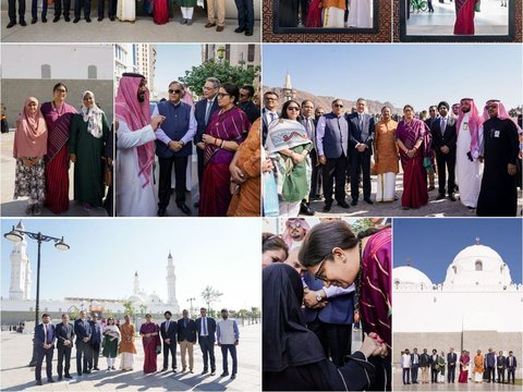 Saudi Pertama Kali Izinkan Pejabat Non-Muslim India Kunjungi Madinah, Berfoto di Luar Masjid Nabawi