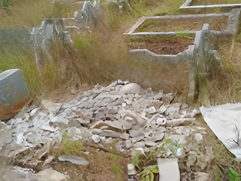 Many Graves in Binjai Destroyed, Iron Inside Tomb Stolen