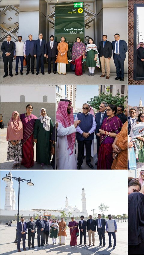 Saudi Pertama Kali Izinkan Pejabat Non Muslim Kunjungi Madinah, Berfoto di Luar Masjid Nabawi