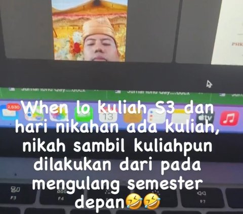 Tak Mau Mengulang Tahun Depan, Aksi Pria Ikut Kuliah saat Nikah Ini Viral