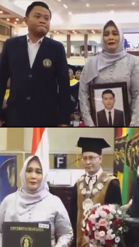 Viral Momen Seorang Ibu Gantikan Wisuda Anaknya yang Meninggal Dunia, Penuh Haru