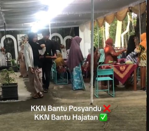 Viral Momen Mahasiswa KKN Bantu Hajatan Warga Setempat, Aksinya Curi Perhatian