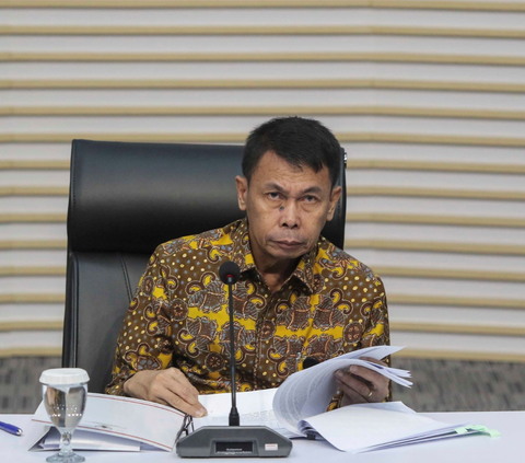 Ketua sementara Komisi Pemberantasan Korupsi (KPK), Nawawi Pomolango memberikan paparan terkait 'Kinerja KPK 2023' di Gedung Merah Putih KPK, Jakarta, Selasa (16/1/2024).