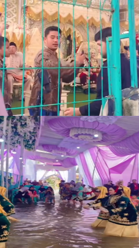Viral Momen Pernikahan di Tengah Banjir, Aksi Para Penari Curi Perhatian