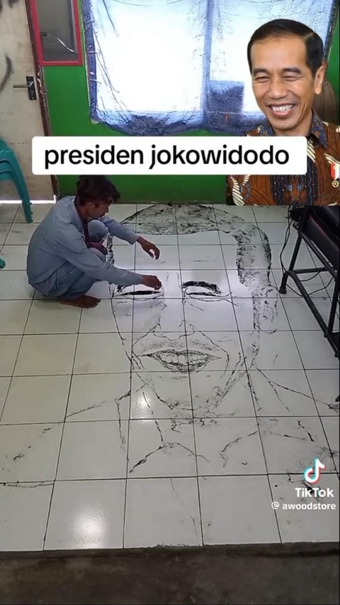Pria Tukang Cukur Ini Gambar Jokowi dan Capres dari Serpihan Rambut, Hasilnya Keren Banget