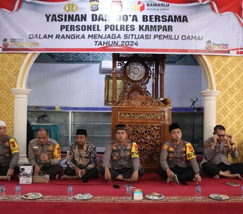 Ratusan Personel Polres Kampar Doa Bersama Harap Pemilu Hasilkan Pemimpin Amanah