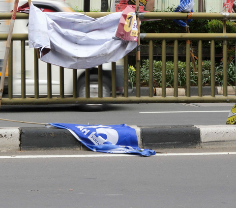FOTO: Penampakan Alat Peraga Kampanye yang Masih Mengumuhkan Wajah Jakarta