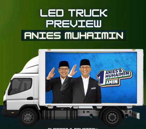 Supporters of 'Abah' Anies Act Again, Donations Bring a Mobile LED Screen Truck