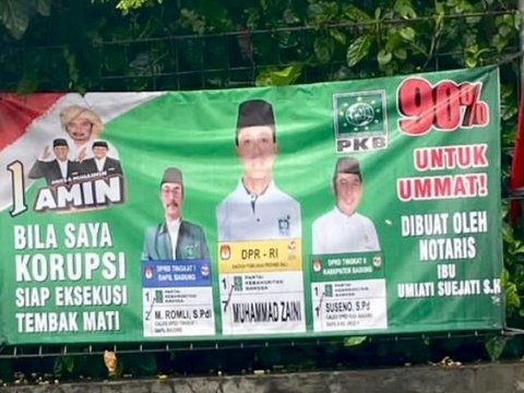 Caleg PKB di Bali Siap Ditembak Mati jika Korupsi, Balihonya Viral