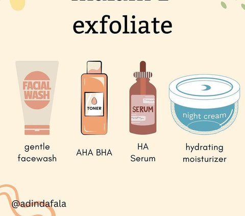 Dokter Fala Adinda seorang dokter yang sering membagikan tips merawat kulit di akun instagramnya @adindafala untuk melakukan skin cycling pada malam pertama dimulai dengan membersihkan muka menggunakan gentle wash.