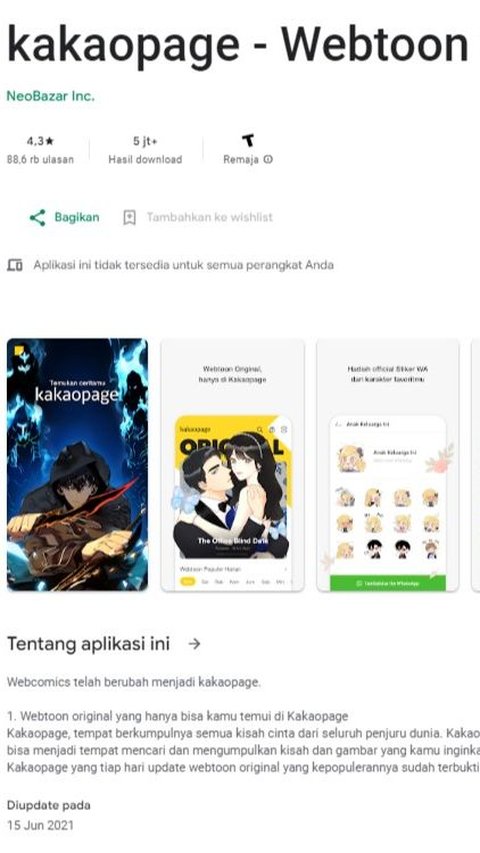 Rekomendasi Kedua yaitu 'KakaoPage'