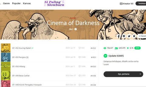 6 Komik Horror Terpopuler di Webtoon Januari 2024