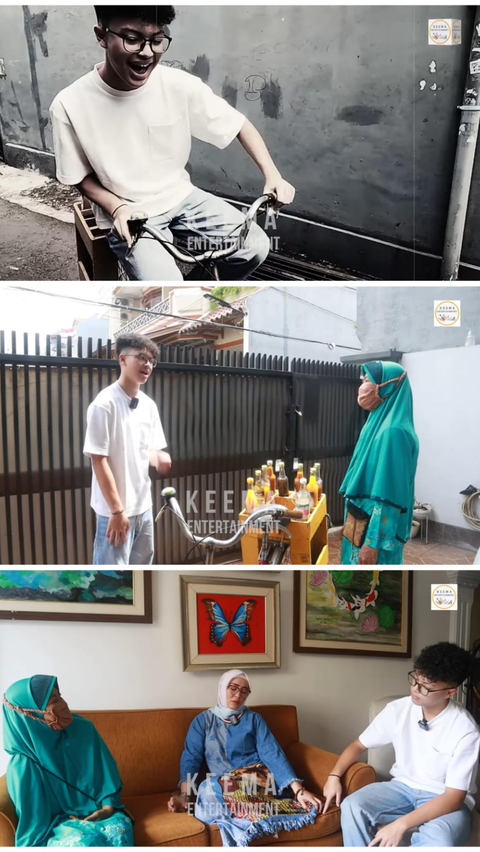 Bikin Salut, Momen Si Ganteng Keanu Massaid Anak Angelina Sondakh Jualan Jamu Pakai Sepeda Keliling Gang