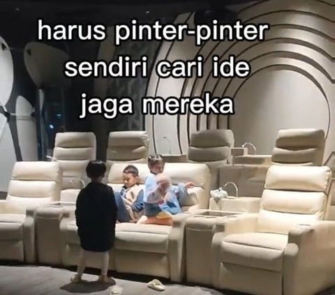 Rupanya, ia mengajak anak-anak tersebut untuk nonton bioskop yang ada di lantai dasar. Menurutnya, ia harus pintar cari ide saat menjaga anak-anak ini karena mereka tidak dibebaskan bermain ponsel.