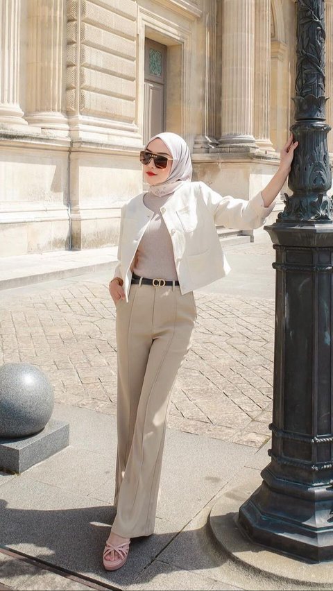 Look 2: Elegance of Taupe and White