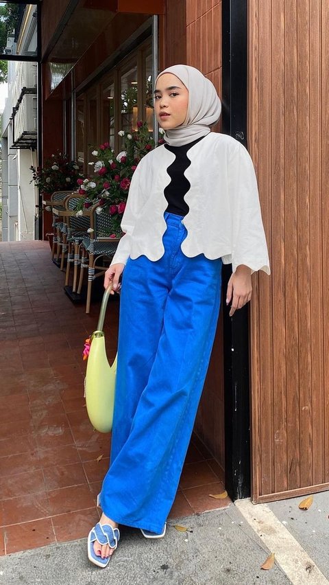 Portrait of Fresh Look Outfit with Electric Blue Culottes