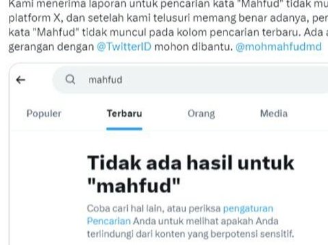 Ini Kata Kominfo soal Akun Ganjar-Mahfud Lenyap di Pencarian Platform X