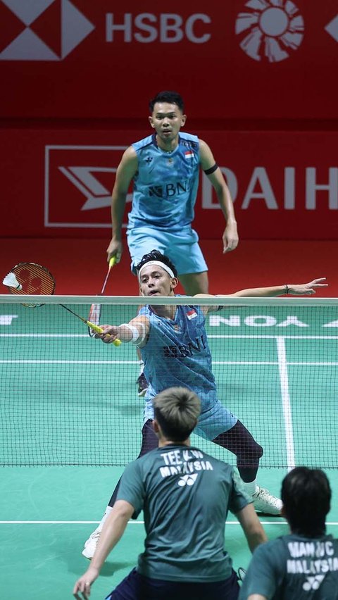 FOTO: Jatuh Bangun Fajar/Rian Tumbangkan Ganda Malaysia Berbuah Tiket Perempat Final Indonesia Masters 2024