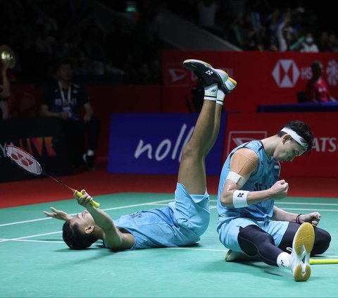 FOTO: Jatuh Bangun Fajar/Rian Tumbangkan Ganda Malaysia Berbuah Tiket Perempat Final Indonesia Masters 2024