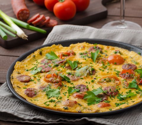 Recipe for Sausage Omelette with Milk, Practical School Lunch