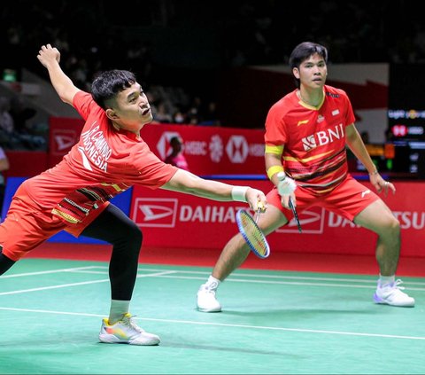 FOTO: Tumbangkan Ganda Denmark, Leo/Daniel Kunci Tiket ke Semifinal Indonesia Masters 2024