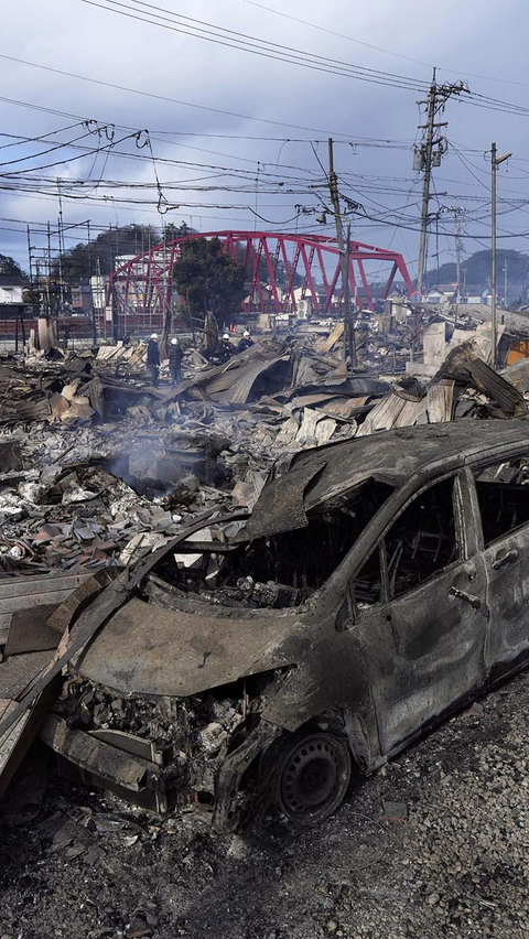 FOTO: Gempa Dahsyat Jepang, Kawasan di Wajima Ini Luluh Lantak Bak Zona Perang
