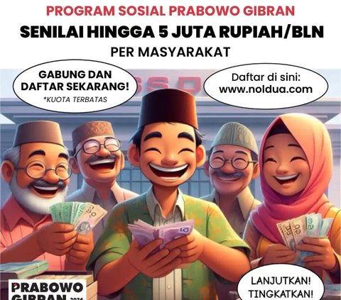 Heboh Program Sosial Prabowo-Gibran Rp5 Juta Per Bulan, Begini Faktanya