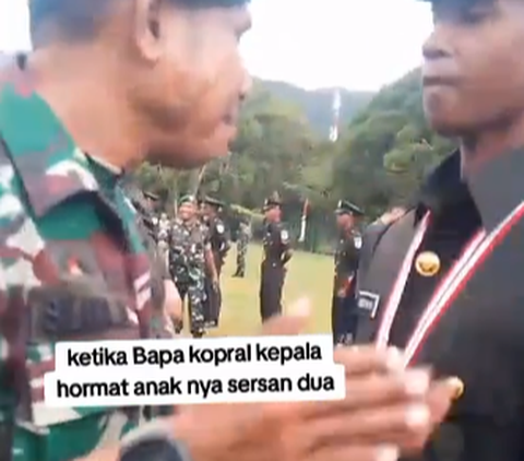 Bapaknya Kopral TNI, Begini Pertemuan dengan Sang Anak yang Punya Pangkat Lebih Tinggi