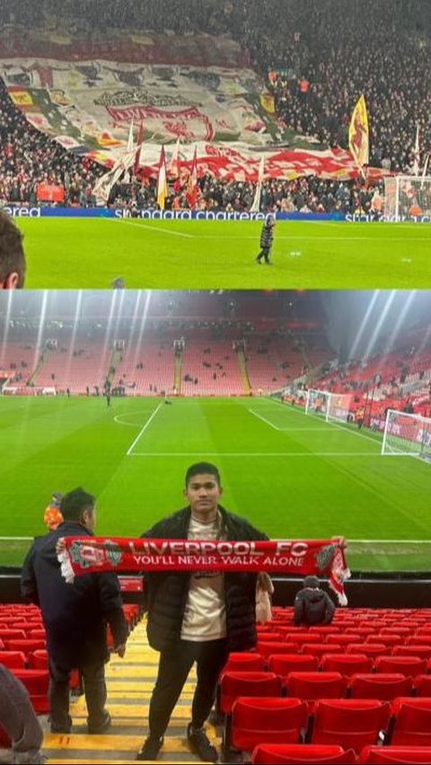 Ammar berlibur ke Inggris menonton pertandingan MU di Anfield Stadium Liverpool Football club.