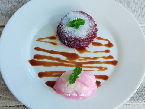 Resep Red Velvet Lava Cake: Green Tea