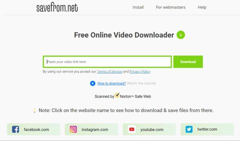 Ada suatu platform download video yang dikenal dengan nama Savefrom.net.