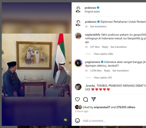 Jelang Debat Capres, Prabowo Unggah Video Kompilasi dengan Pemimpin Dunia Soal Diplomasi Pertahanan