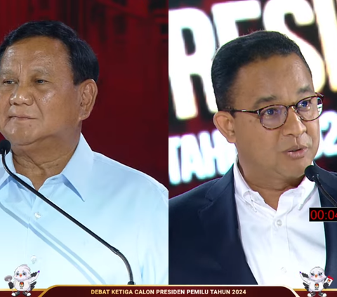 Debat Pilpres: Anies Sindir soal Utang Beli Alutsista Bekas, Prabowo Tertawa Sambil Geleng-Geleng Kepala