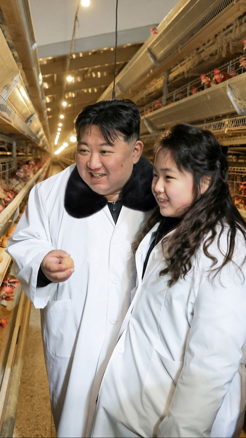 FOTO: Senangnya Wajah Kim Ju Ae, Putri Kim Jong Un Diajak Mengunjungi Peternakan Ayam Kwangchon