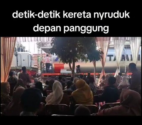 Viral, Masinis Ini Unggah Momen Kereta Langsiran Lewati Tenda Hajatan