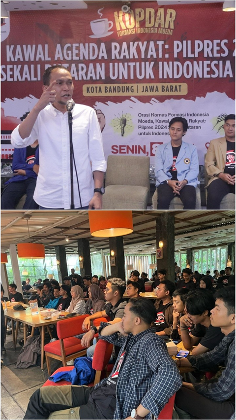 FOTO: Kopi Darat Formasi Indonesia Moeda, Mahasiswa di Jabar Konsolidasi Gerakan Nasional Generasi Muda untuk Pilpres 2024 Sekali Putaran<br>