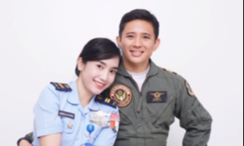 Suaminya Kapten Istrinya Lettu, Potret Pasutri Sama-sama Perwira TNI AU ini Begitu Serasi 'Istri Ku Adik Letting Ku'