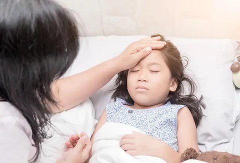 Ilustrasi anak demam. (c) yamasan//Depositphotos.com