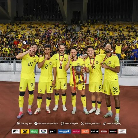 Timnas Malaysia menjadi juara Pestabola Merdeka 2024. (X/FA Malaysia)