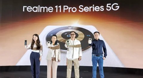 Peluncuran Realme 11 Pro 5G yang baru saja rilis di Indonesia. (Liputan6.com/Yuslianson)