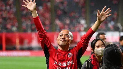 Timnas Jepang ketika akan menghadapi Bahrain dalam laga Grup C putaran ketiga Kualifikasi Piala Dunia 2026 zona Asia, Selasa (10/9/2024) malam WIB. (Mazen Mahdi / AFP)