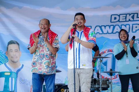 Bobby Nasution turut disambut Calon Wali Kota dan Wakil Wali Kota Binjai nomor urut 4, Amir-Jiji