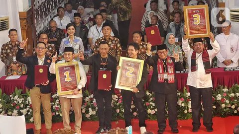 Pengundian nomor urut dilakukan dalam sidang rapat pleno terbuka. (Liputan6.com/Angga Yuniar)