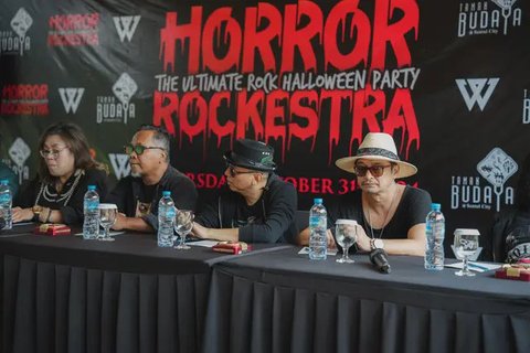 Presconfrence Horror Rockestra di Taman Budaya Sentul, Bogor.