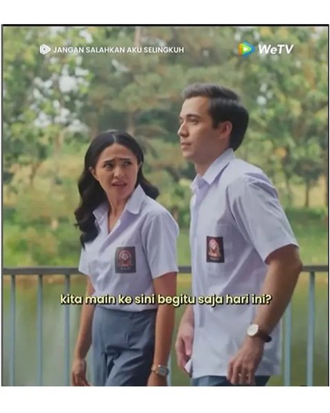 Potret Marshanda dan Stefan William pakai seragam SMA di series terbaru. (sumber: Instagram/stefannwilliam/wetvindonesia)
