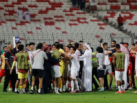 FOTO: Momen Timnas Indonesia Gagal Menang Lawan Bahrain, Diwarnai Keputusan Kontroversial Wasit