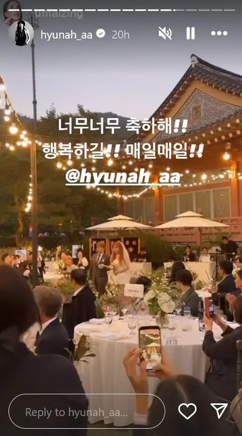 Pernikahan HyunA dan Yon Jun Hyung. (Instagram/ hyunah_aa)